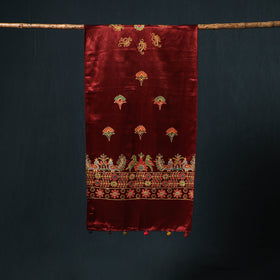 Kutch aari hand embroidery mashru silk stole 50