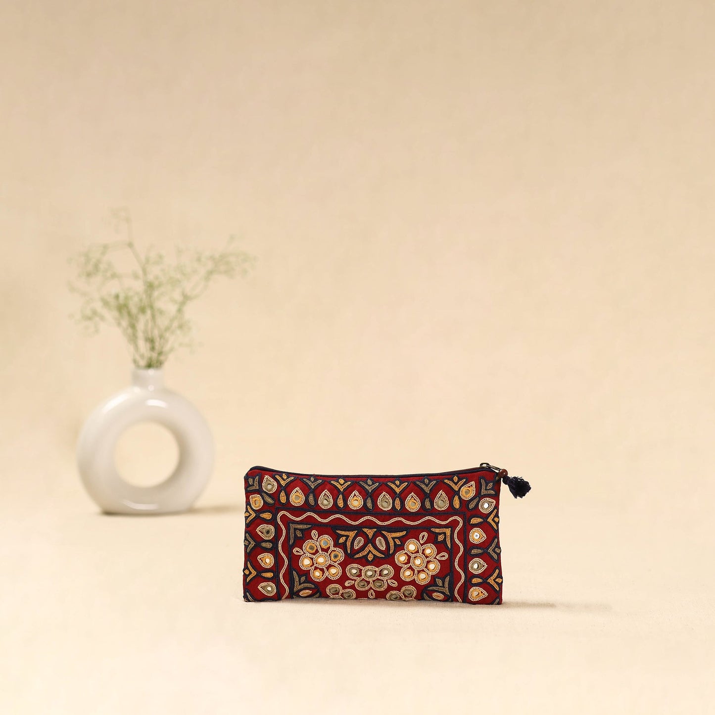 Kutch ahir hand embroidered clutch purse 03 - handcrafted