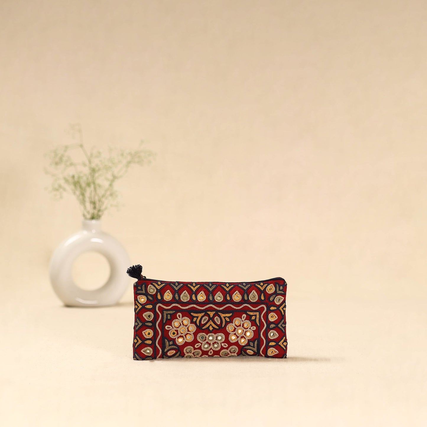 Kutch ahir hand embroidered clutch purse 03 - handcrafted