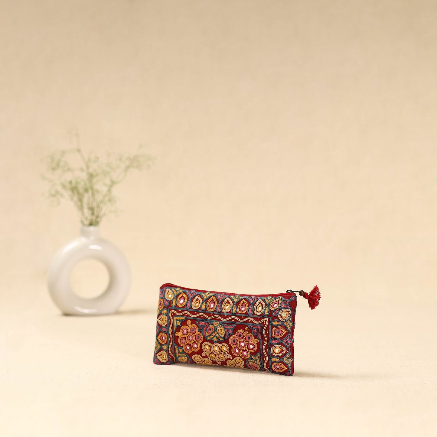 Kutch ahir hand embroidered clutch purse 04 - handcrafted