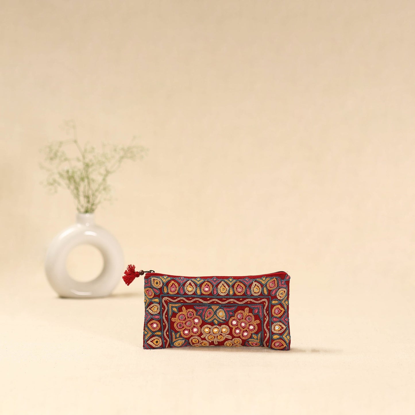 Kutch ahir hand embroidered clutch purse 04 - handcrafted