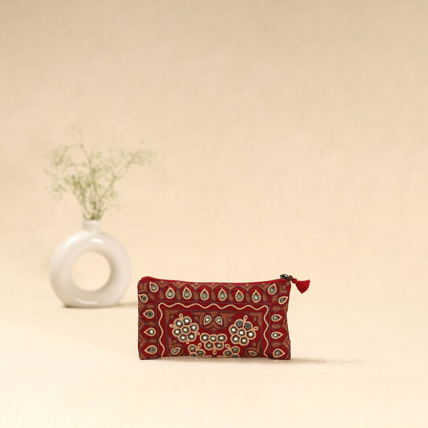 Kutch ahir hand embroidered clutch purse 07 - handcrafted