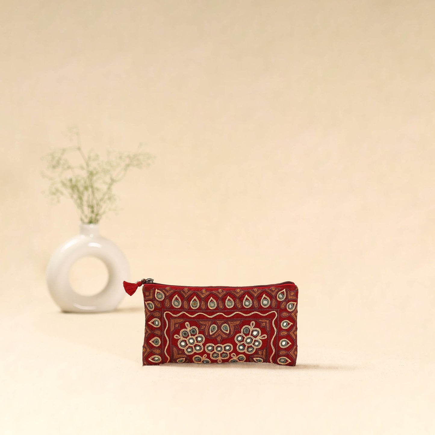 Kutch ahir hand embroidered clutch purse 07 - handcrafted