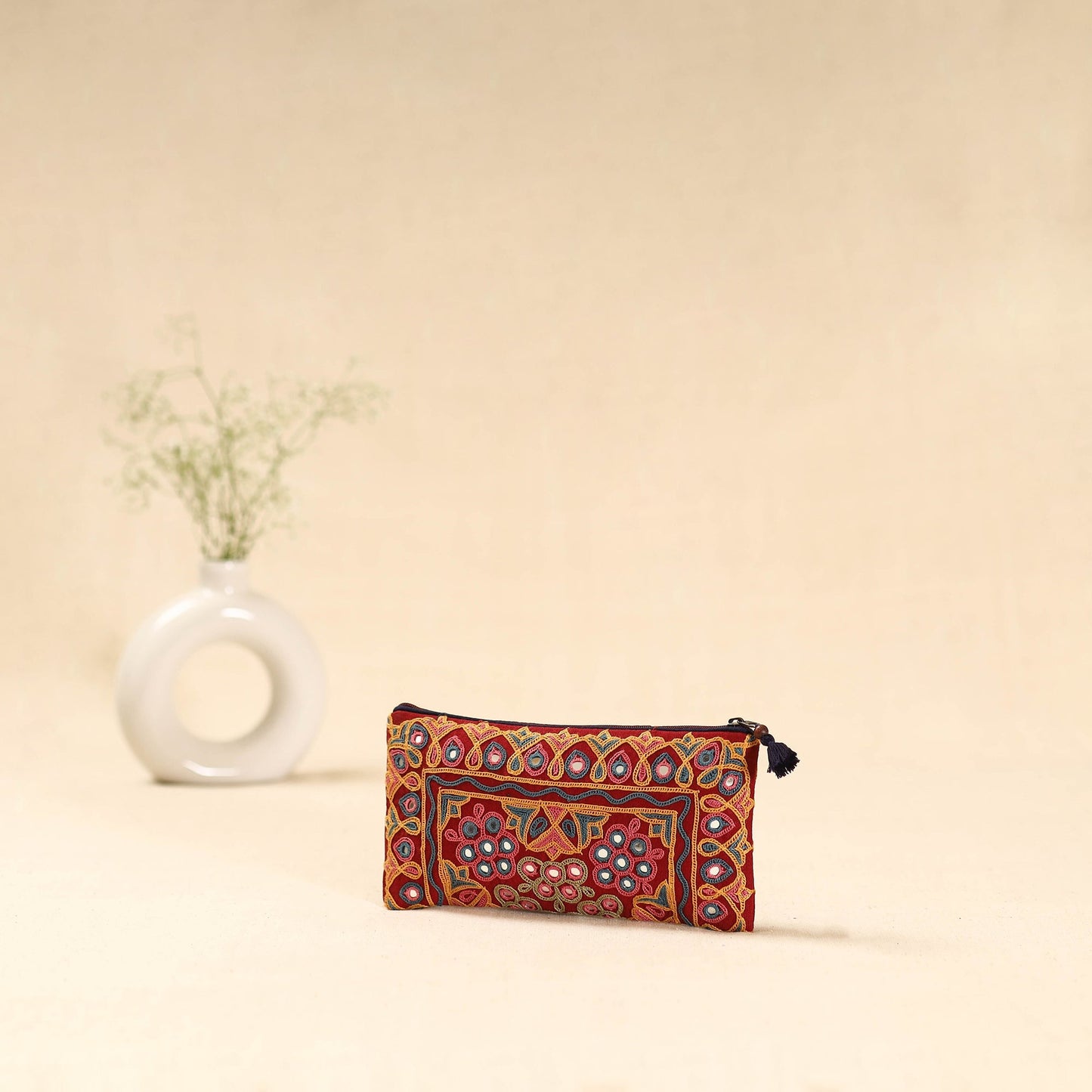 Kutch ahir hand embroidered clutch purse 09 - handcrafted