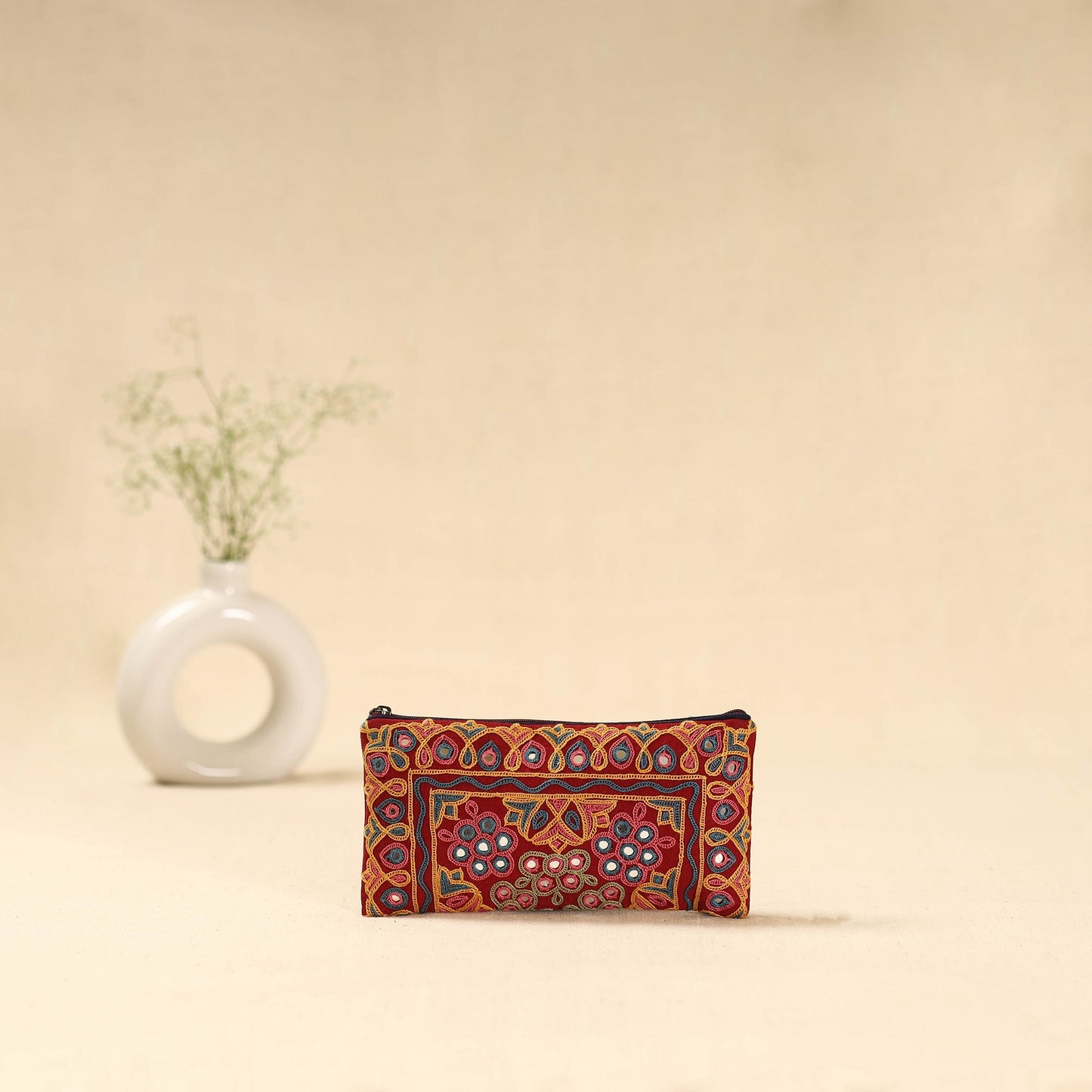 Kutch ahir hand embroidered clutch purse 09 - handcrafted