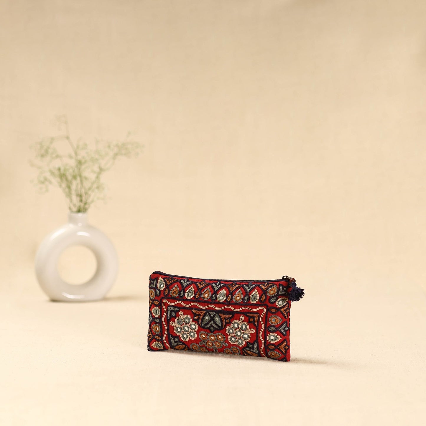 Kutch ahir hand embroidered clutch purse 10 - handcrafted