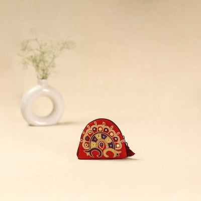 Kutch ahir hand embroidered coin pouch 120 - handcrafted