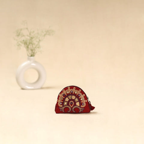 Kutch ahir hand embroidered coin pouch 123 - handcrafted
