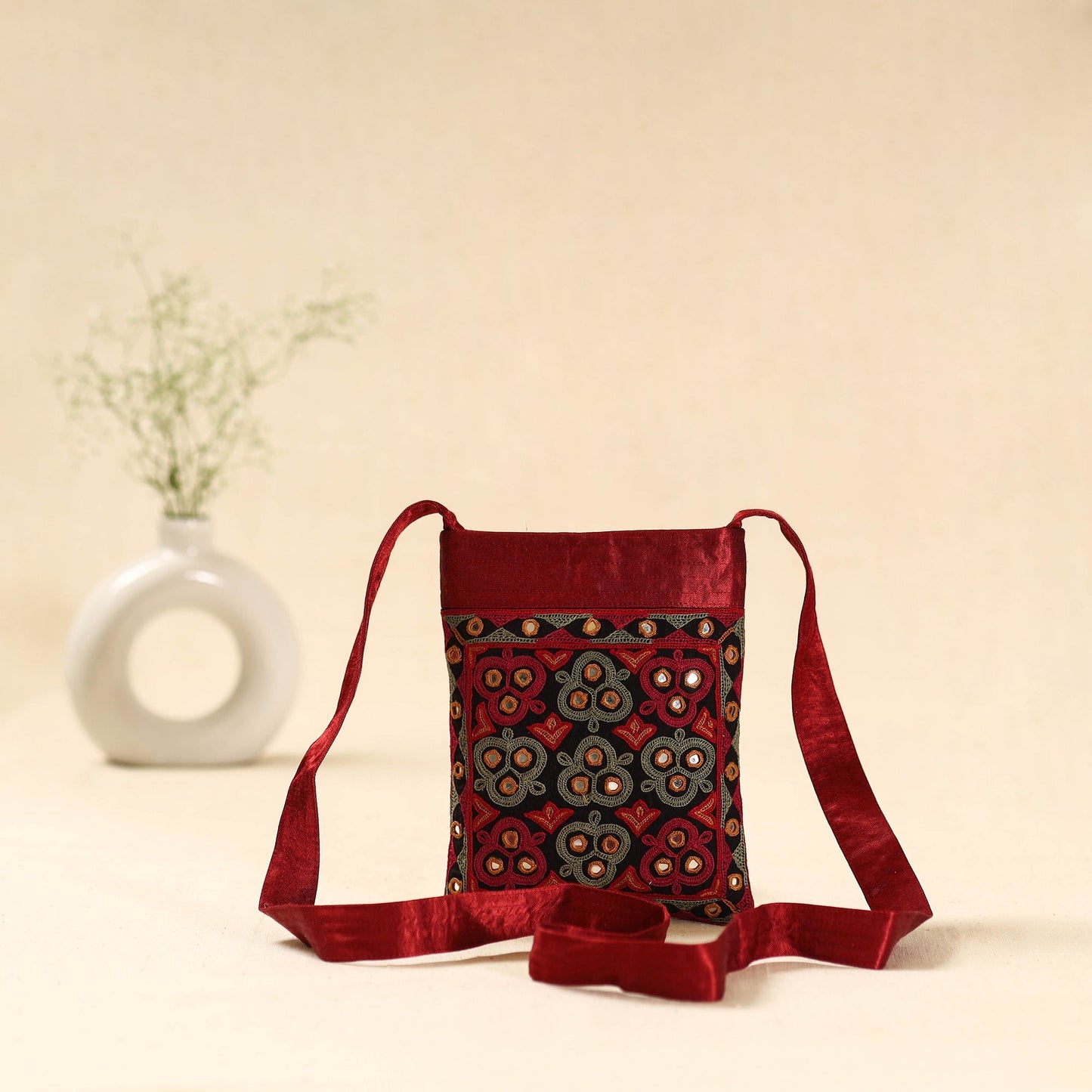 Kutch ahir hand embroidered sling bag 32 - handcrafted