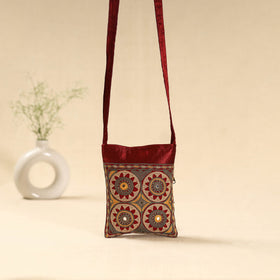 Kutch ahir hand embroidered sling bag 42 - handcrafted