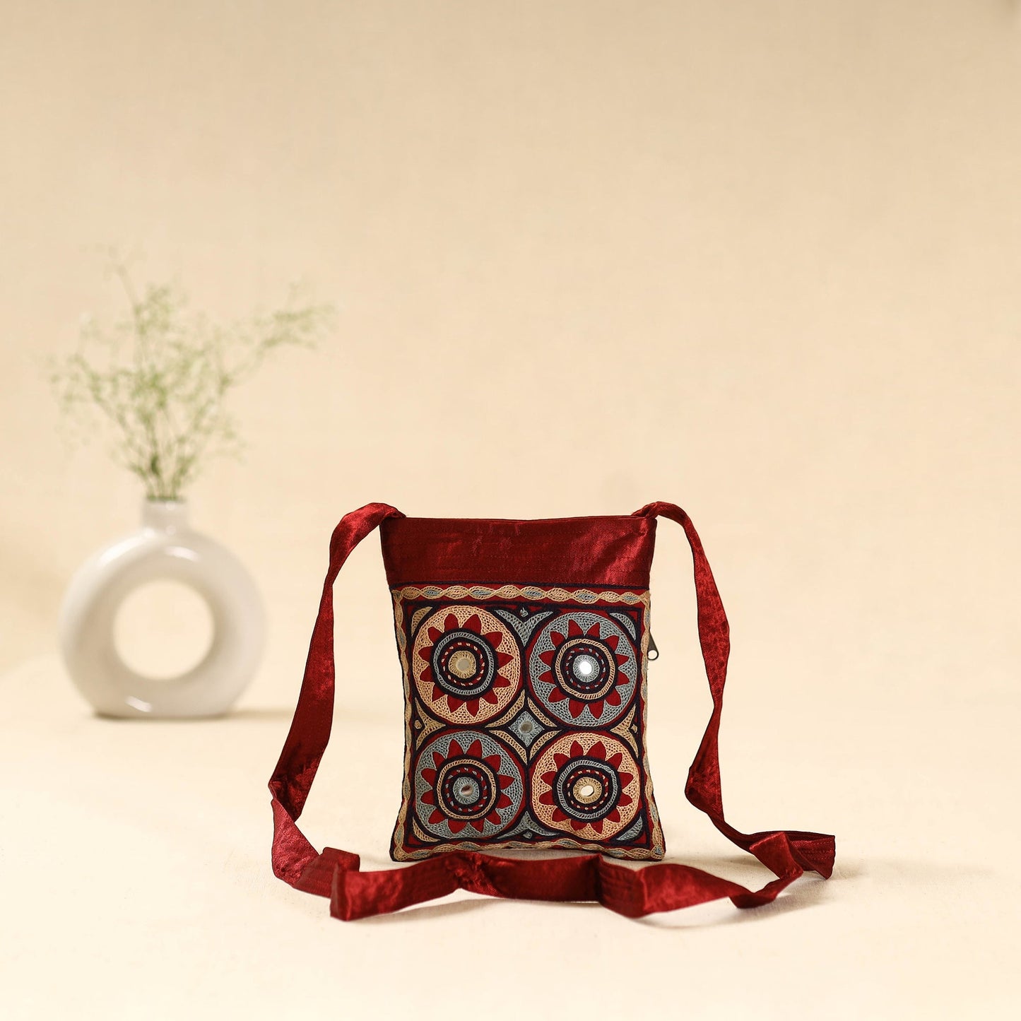 Kutch ahir hand embroidered sling bag 43 - handcrafted