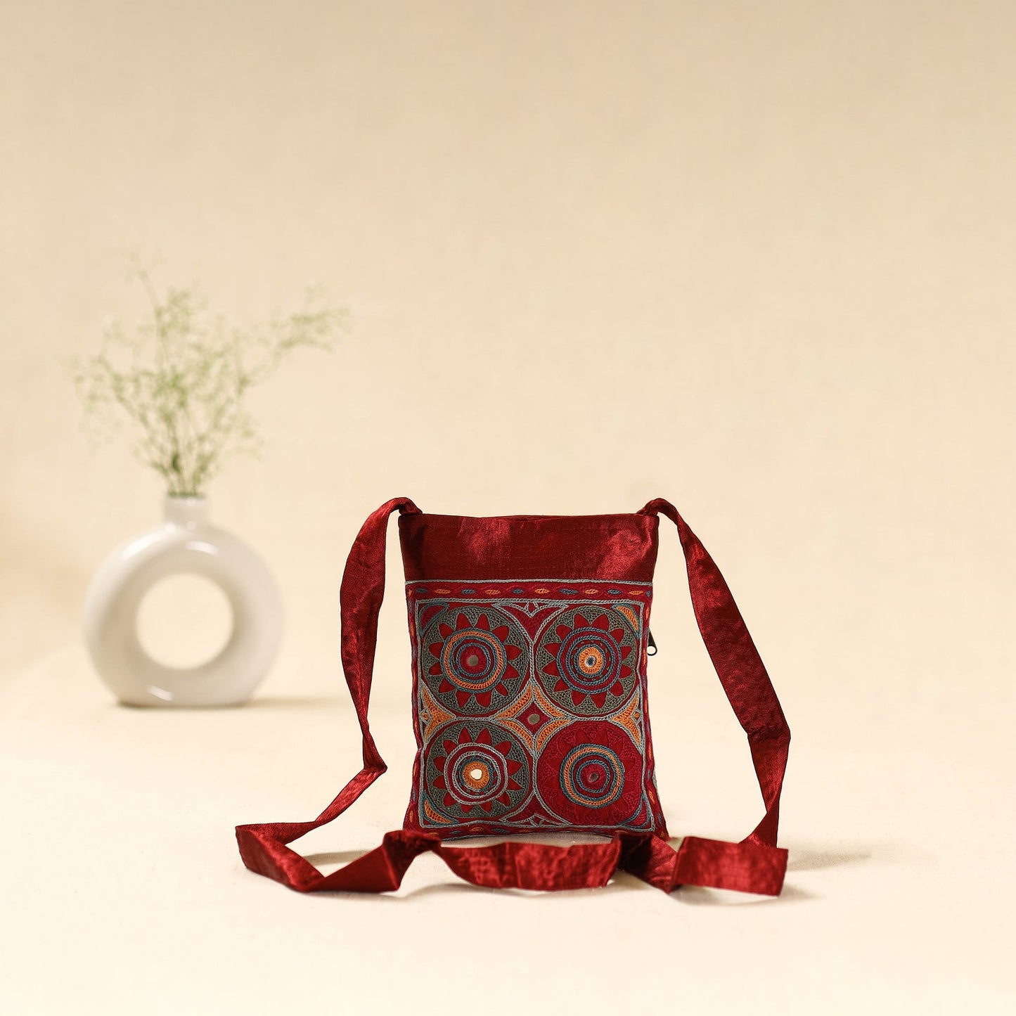 Kutch ahir hand embroidered sling bag 44 - handcrafted