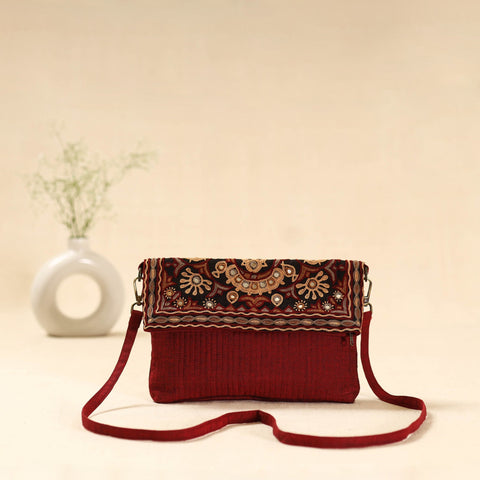 Kutch ahir hand embroidered sling bag 79 - handcrafted