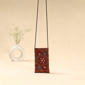 Kutch ahir hand embroidered sling dori mobile pouch 101