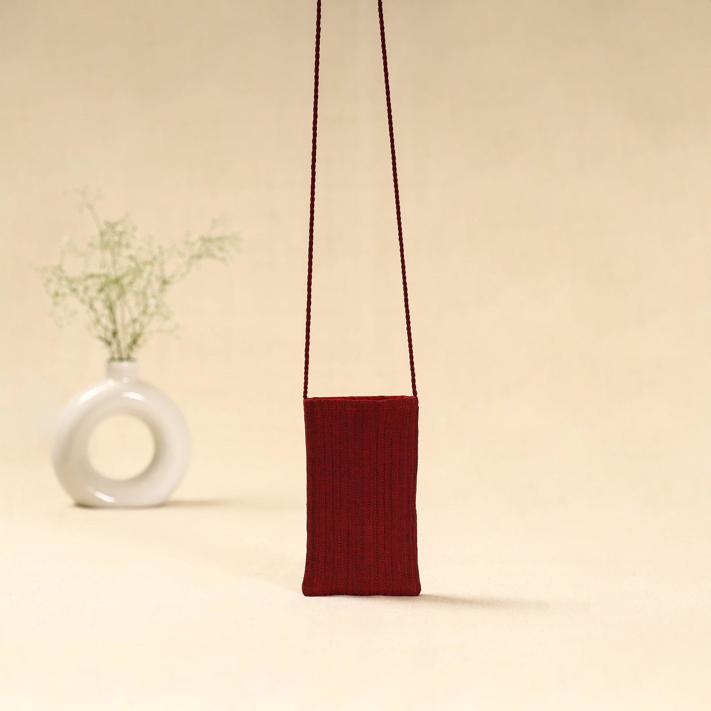 Kutch ahir hand embroidered sling dori mobile pouch 91