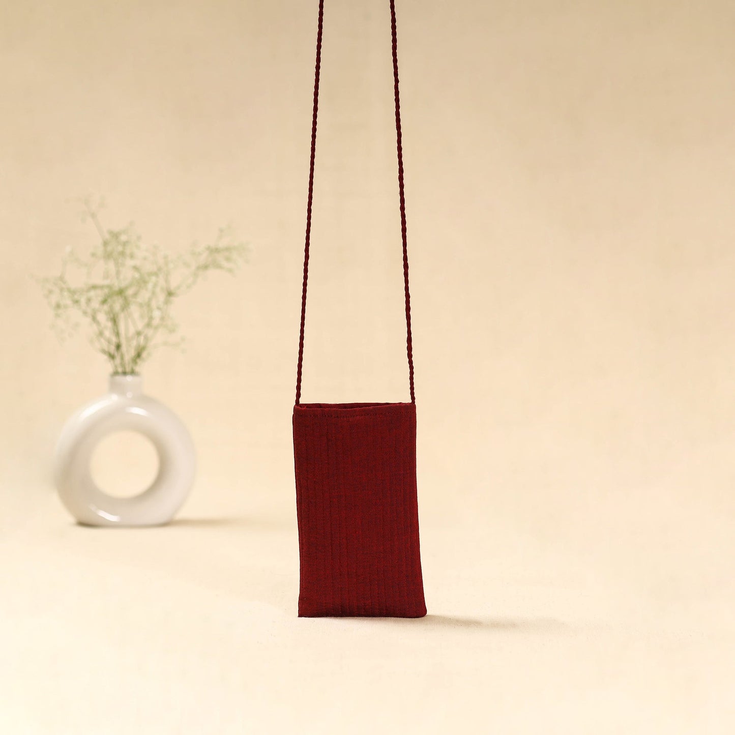 Kutch ahir hand embroidered sling dori mobile pouch 92