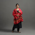  Red Kutch Ahir Hand Embroidery Woollen Shawl