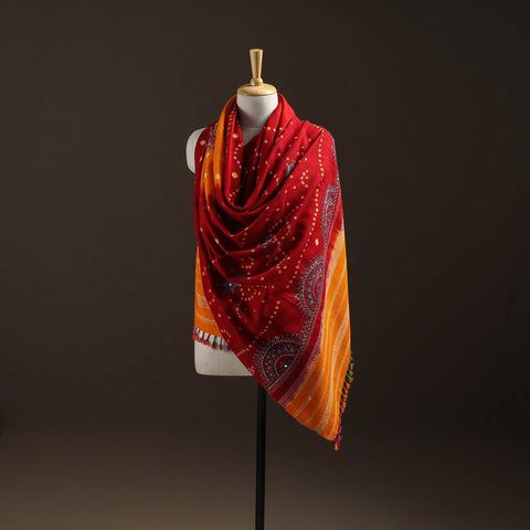 Kutch bandhani handwoven neran hand embroidery merino wool