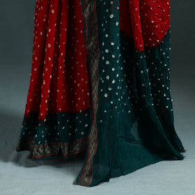 Kutch bandhani tie-dye cotton saree with blouse piece 06