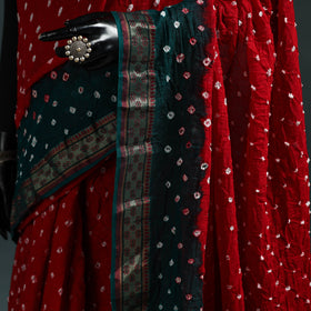 Kutch bandhani tie-dye cotton saree with blouse piece 06