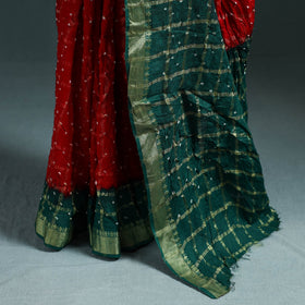 Kutch bandhani tie-dye cotton saree with blouse piece 21
