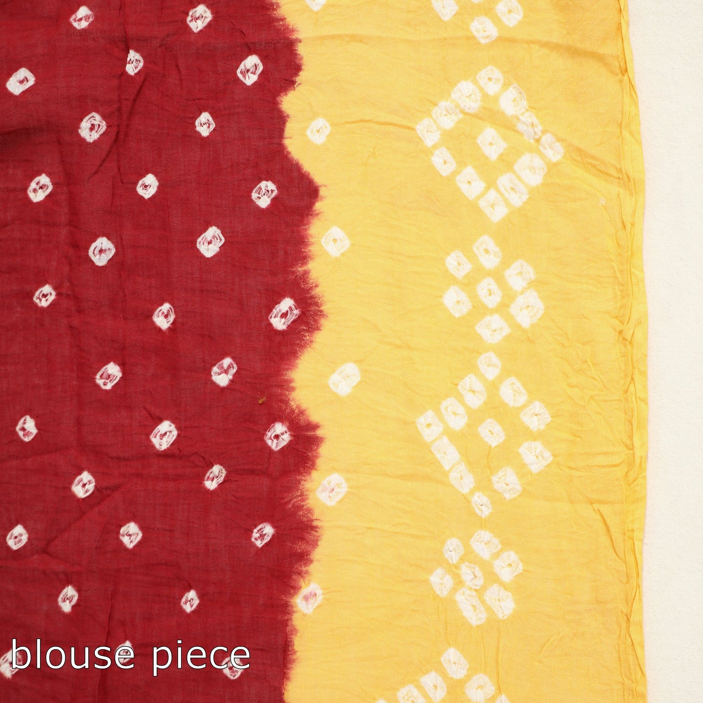 Red Kutch Bandhani Tie-Dye Cotton Saree with Blouse Piece 