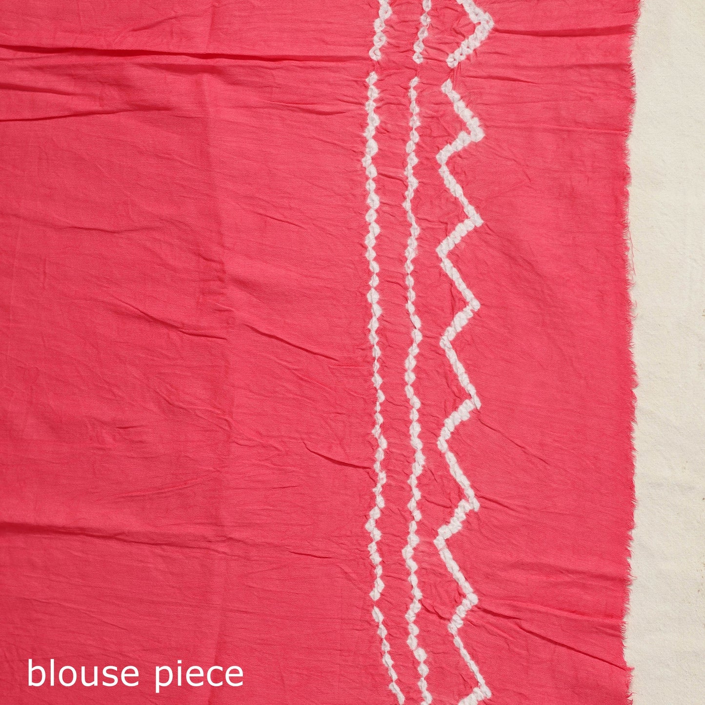 Red Kutch Bandhani Tie-Dye Cotton Saree with Blouse Piece