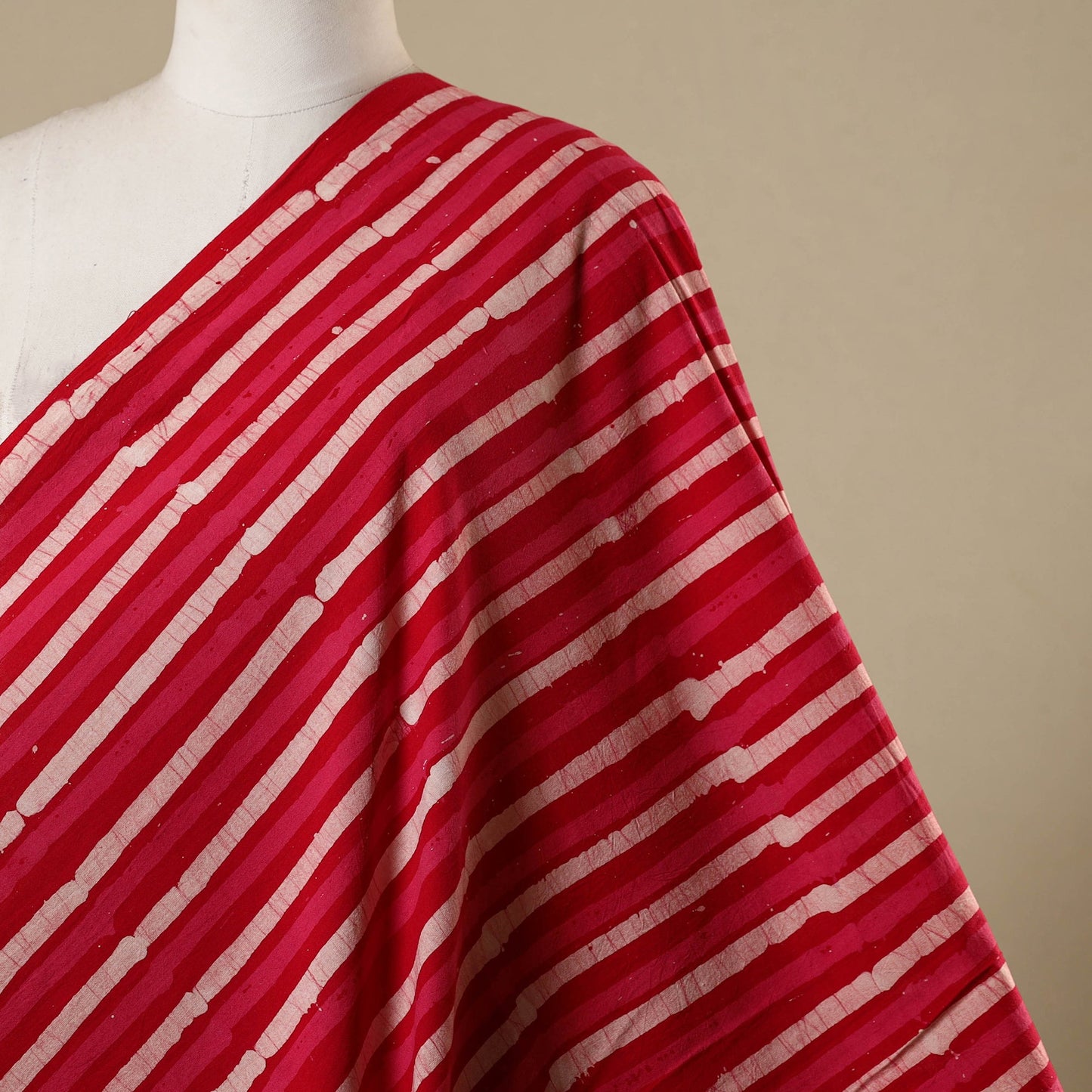 Red - kutch batik cotton fabric 16 - handcrafted