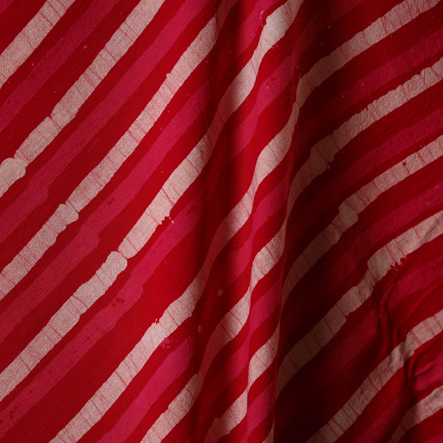 Red - kutch batik cotton fabric 16 - handcrafted