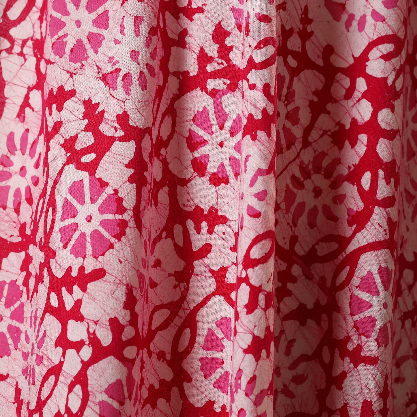 Red - kutch batik cotton fabric 72 - handcrafted