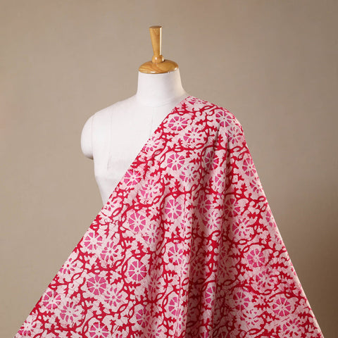 Red - kutch batik cotton fabric 72 - handcrafted