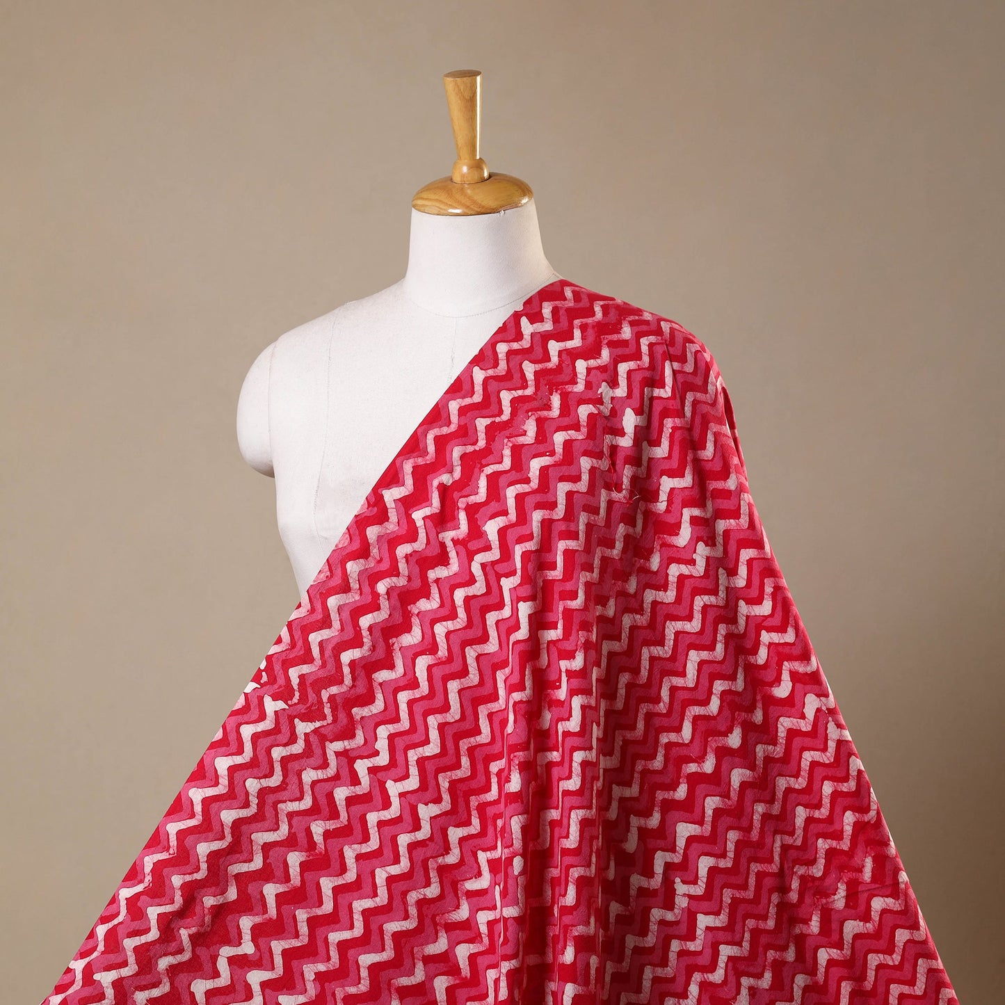 Red - kutch batik cotton fabric 85 - handcrafted