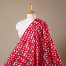 Red - kutch batik cotton fabric 85 - handcrafted