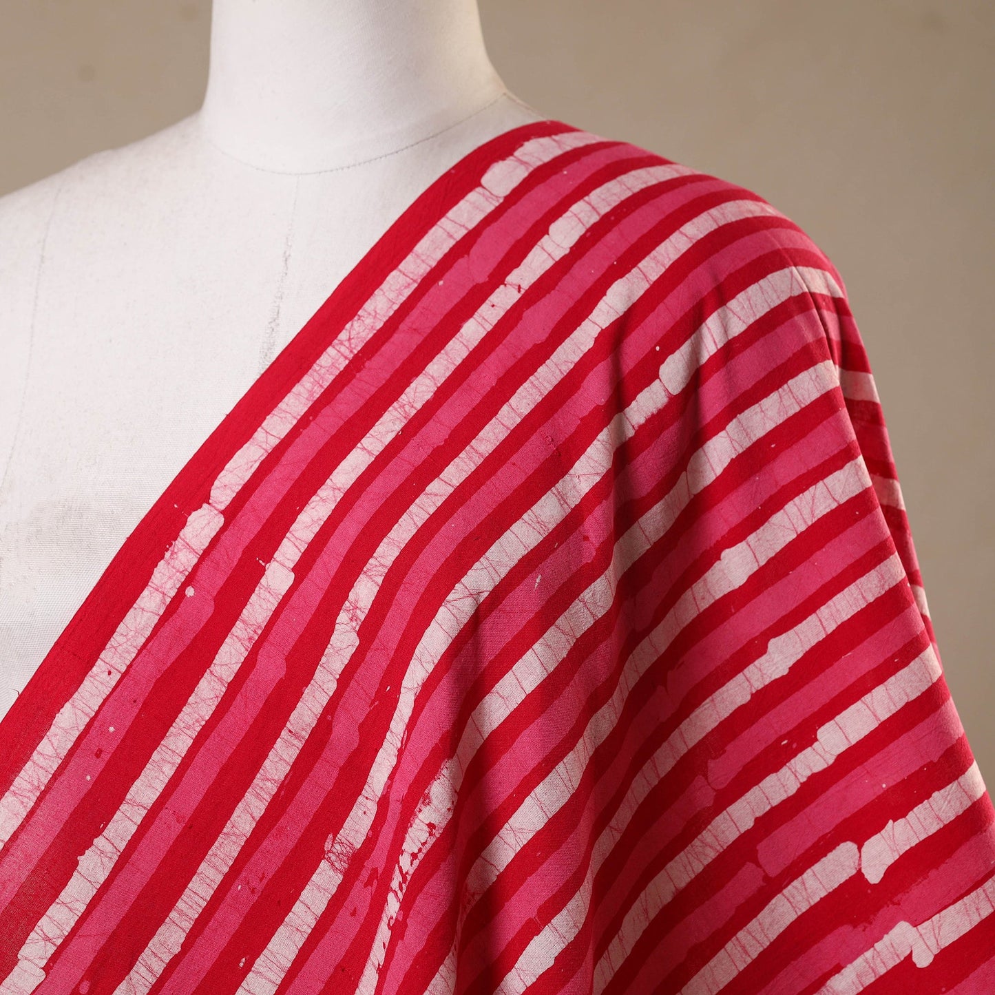 Red - kutch batik cotton fabric 87 - handcrafted