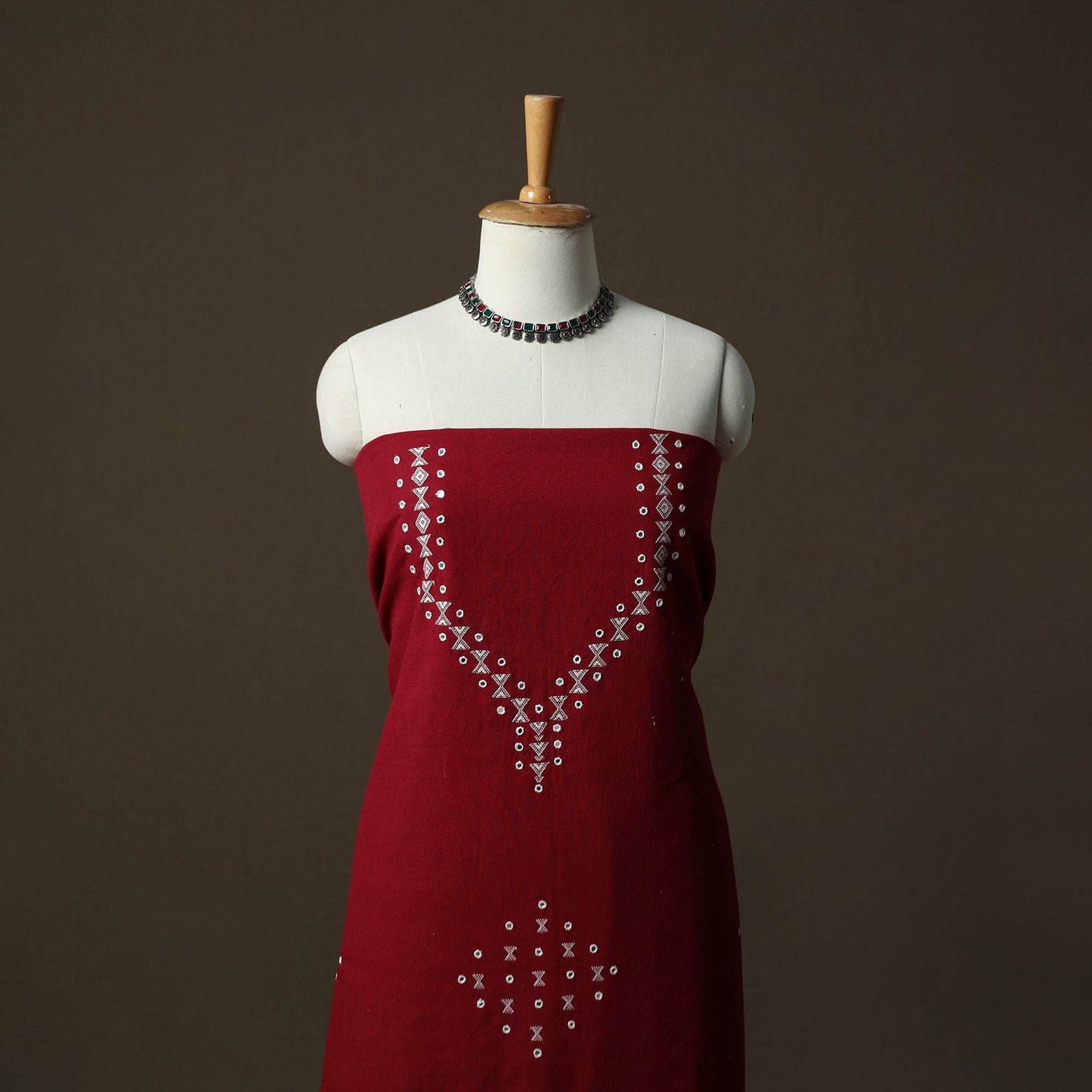 Kutch bhujodi handloom kala cotton 3pc unstitched dress