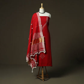 Kutch bhujodi handloom kala cotton 3pc unstitched dress