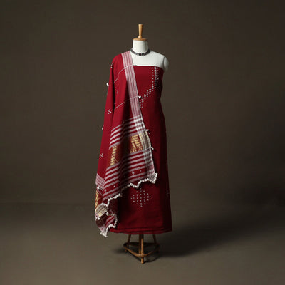 Kutch bhujodi handloom kala cotton 3pc unstitched dress
