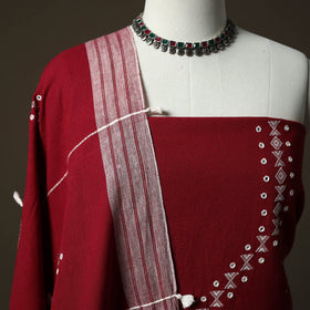 Kutch bhujodi handloom kala cotton 3pc unstitched dress