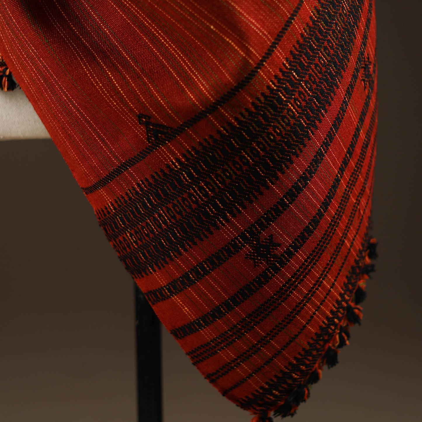 Kutch bhujodi handwoven wool shawl 58 - handcrafted