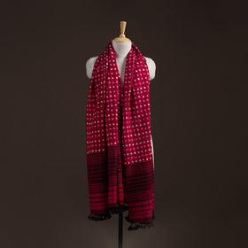 Kutch bhujodi handwoven merino wool bandhani tie-dye shawl