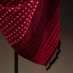 Kutch bhujodi handwoven merino wool bandhani tie-dye shawl