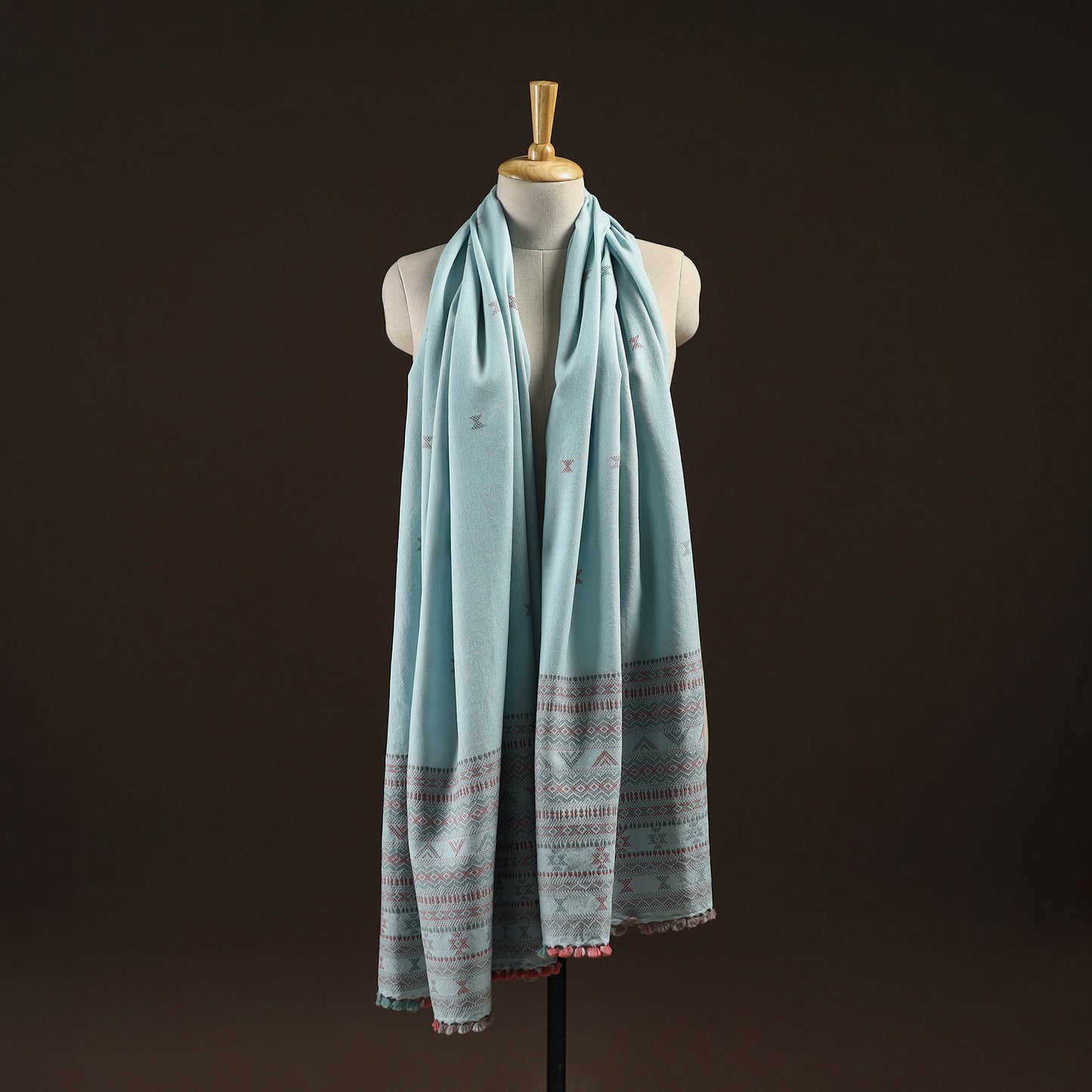 Kutch bhujodi handwoven merino wool dhabla shawl 17