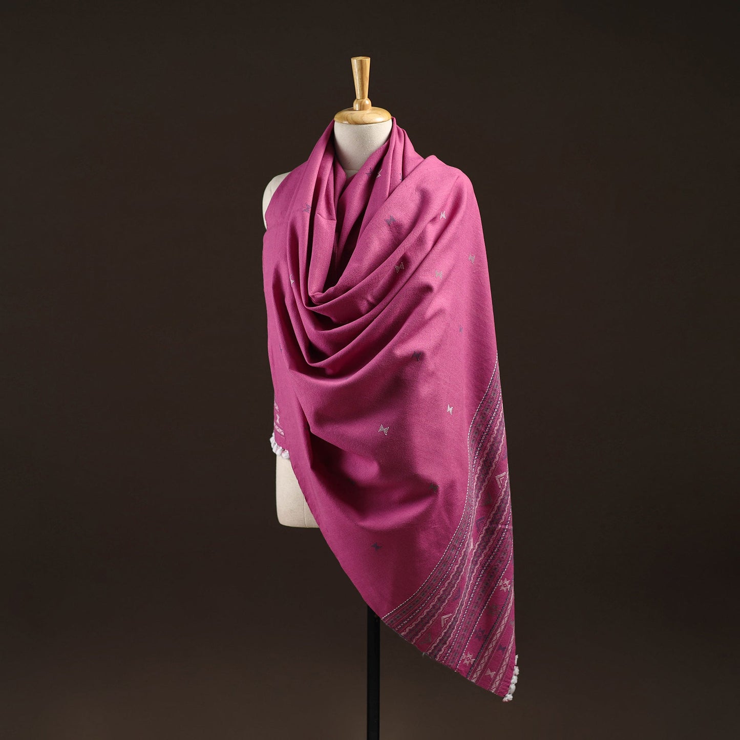 Kutch bhujodi handwoven merino wool dhabla shawl 20