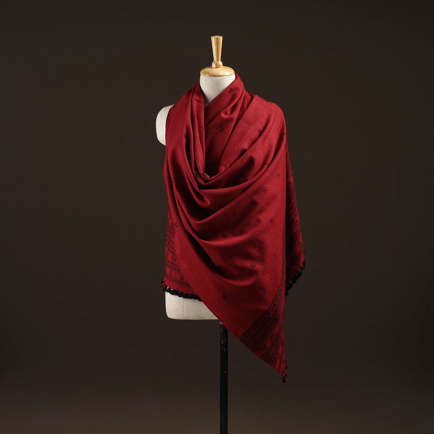 Kutch bhujodi handwoven merino wool dhabla shawl 24