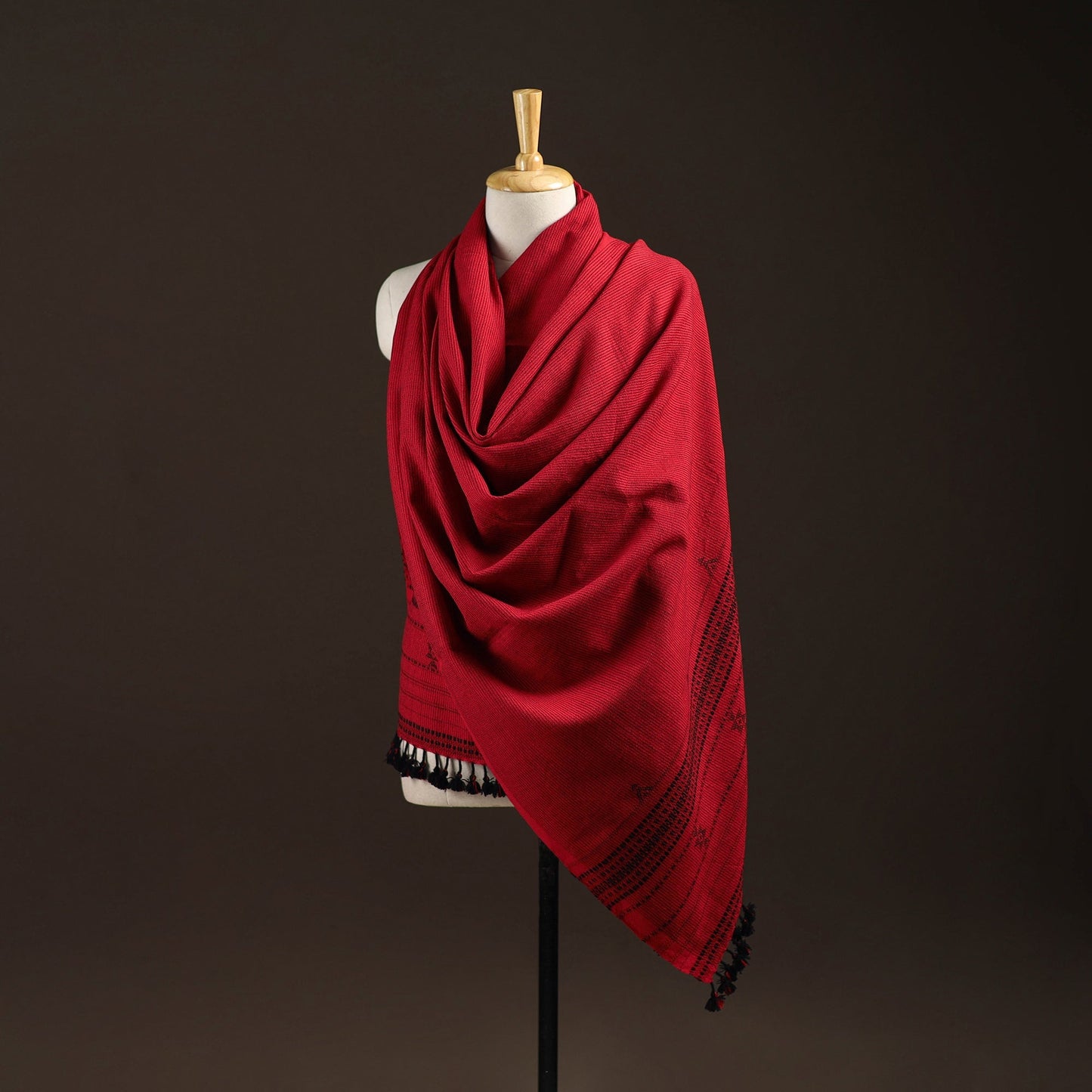 Kutch bhujodi handwoven merino wool shawl 113 - handcrafted