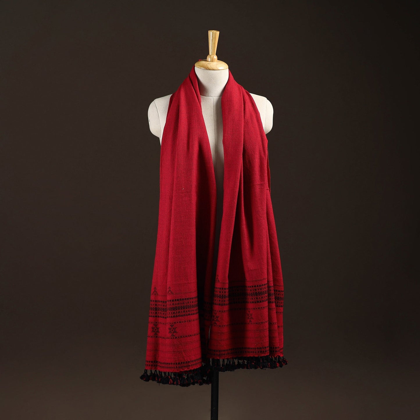 Kutch bhujodi handwoven merino wool shawl 113 - handcrafted