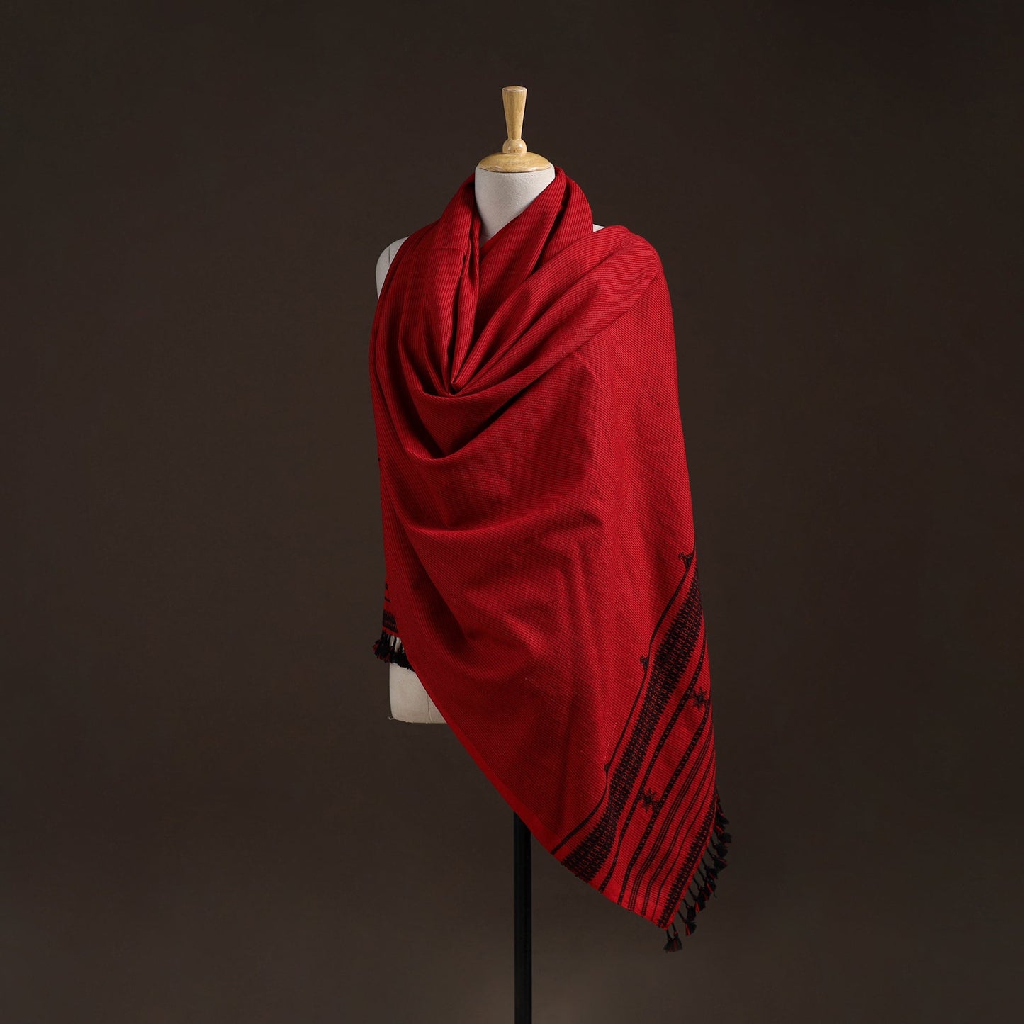 Kutch bhujodi handwoven merino wool shawl 15 - handcrafted