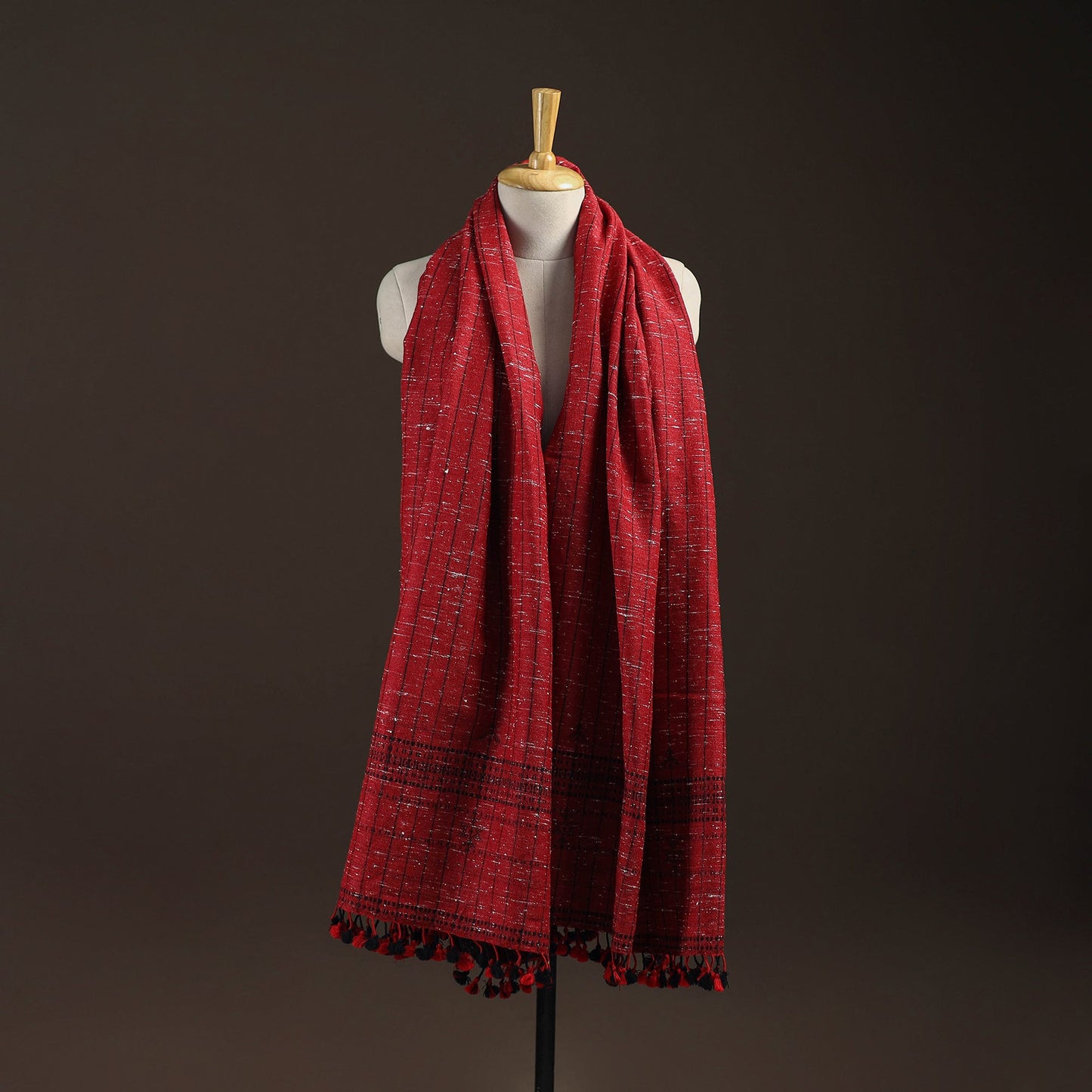 Kutch bhujodi handwoven merino wool shawl 161 - handcrafted