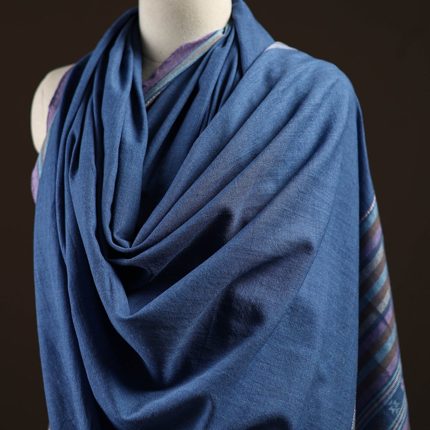 Kutch bhujodi handwoven merino wool shawl 36 - handcrafted