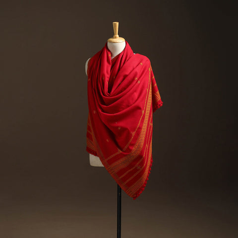 Kutch bhujodi handwoven mirror work wool shawl 25